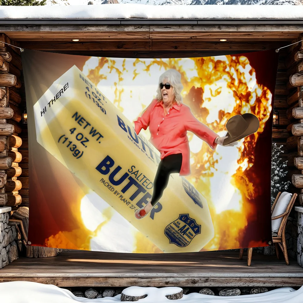 P-Paula Deen Ride Salted Butter flag Advertising Banner for Camping Decoration Outdoor & Garage Wall Hanging Decorations