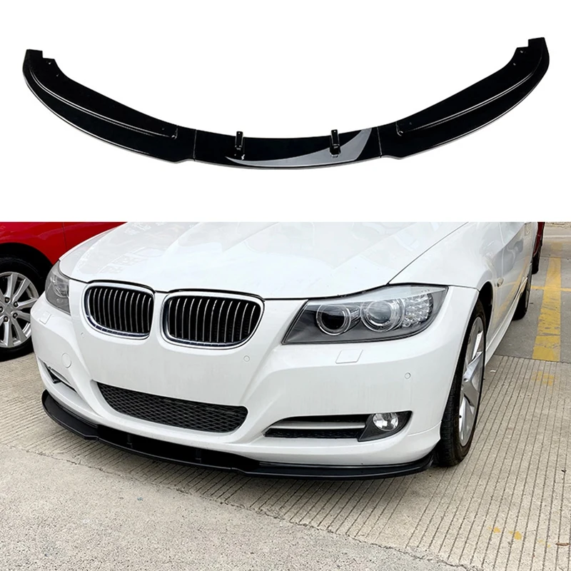 3Pcs Car Front Bumper Splitter Lip Diffuser Spoiler Cover Guard For BMW 3-Series E90 E91 LCI 320I 330I 2009-2012