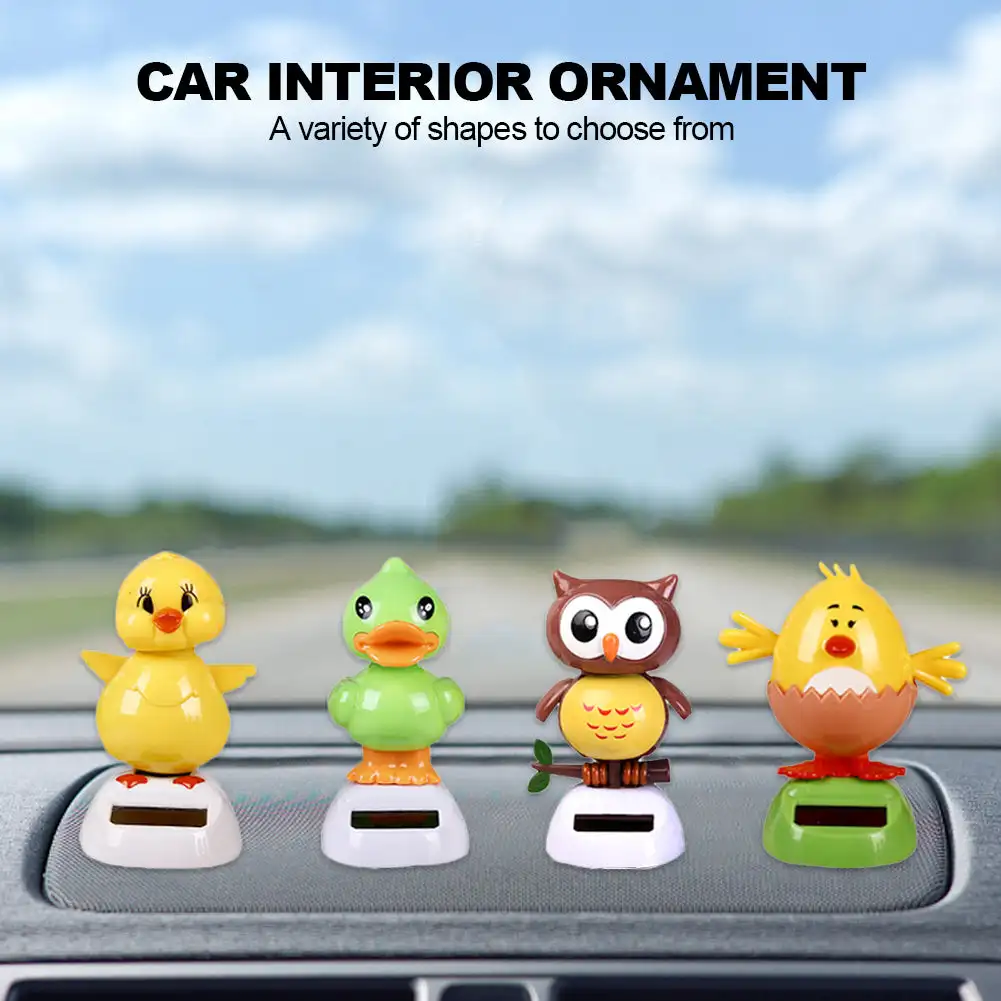 Cute Swinging Animals Car Interior Solar Dancing Toy Dashboard Ornament Auto Home Decoration Solar Powered for Baby Child Gifts