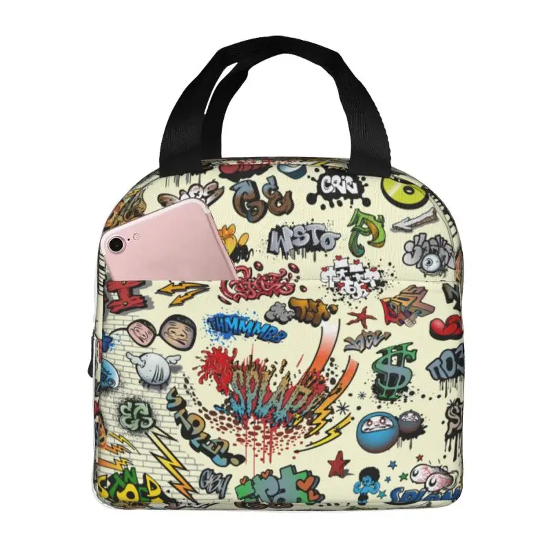 personalizado-engracado-graffiti-conjunto-dos-desenhos-animados-estilo-de-rua-isolado-almoco-sacola-para-mulheres-refrigerador-termico-almoco-saco-trabalho-escola-piquenique