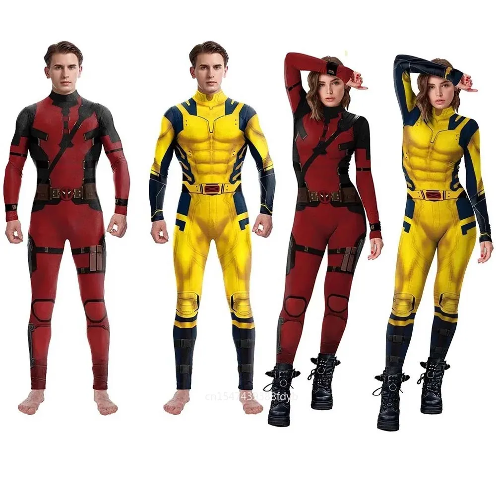 

Superhero Movie Deadpool Wolverine Cosplay Costumes Hallloween Jumpsuit Performance Party Men Women Party Bodysuit