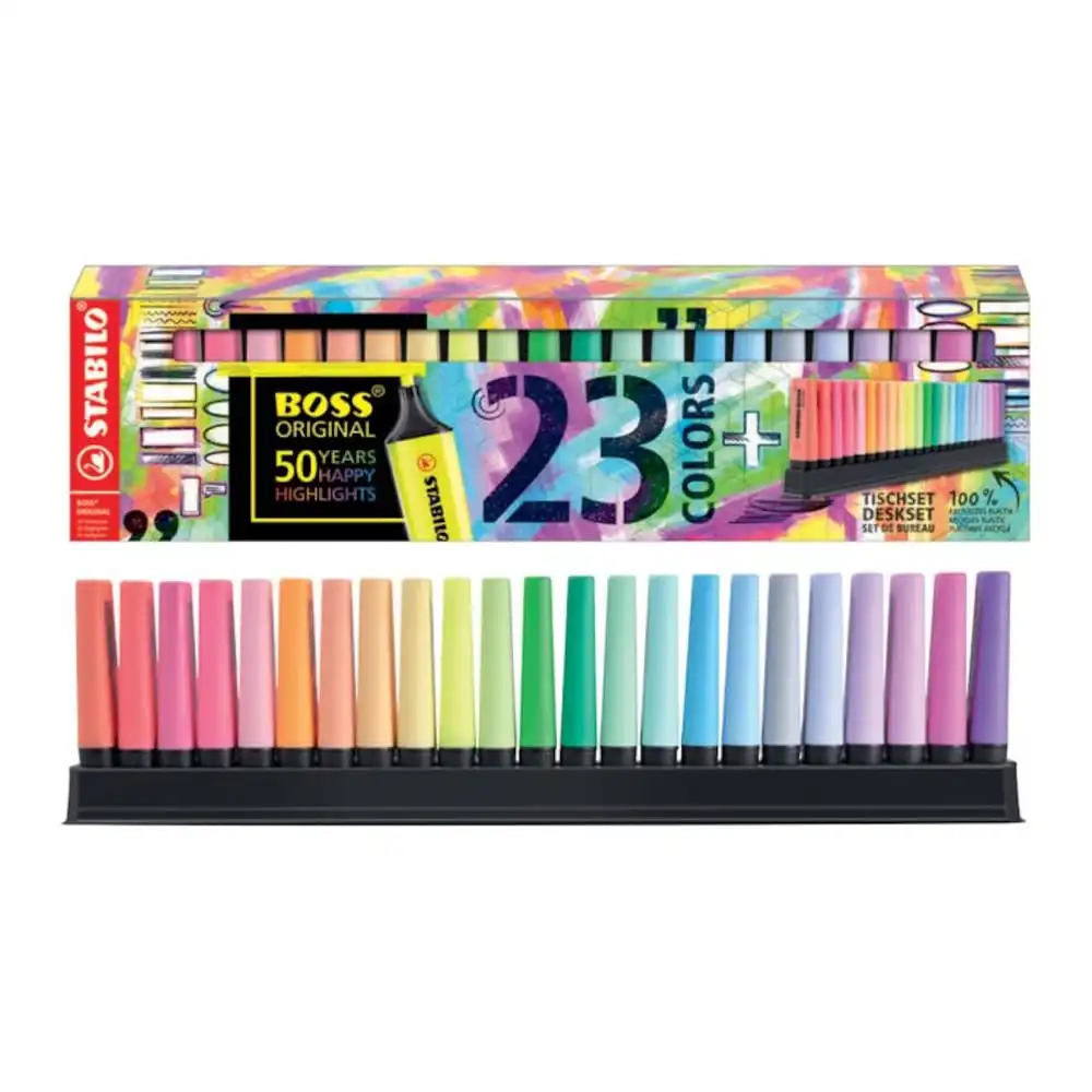 

STABILO BOSS ORIGINAL Highlighter Set 23 Colors 50th Anniversary Special Series Ink Highlighter Colored Pens