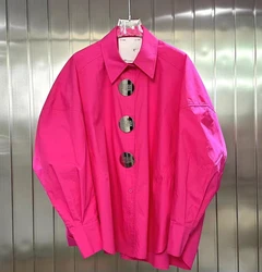 New In 2025 Autumn Loose Casual Oversized Cotton Shirts Blouses For Women Sequined Stitch Single Breasted Shirt Top Blusas