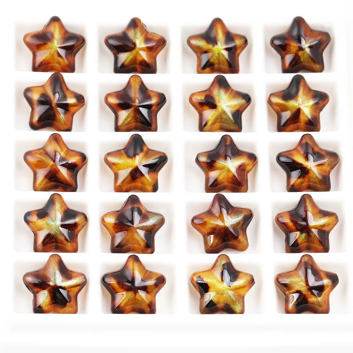 25pcs/50pcs Acrylic Beads,21mm Tortoise Shell Glitter Star Loose Beads for DIY Handmade Jewelry Making Supplies