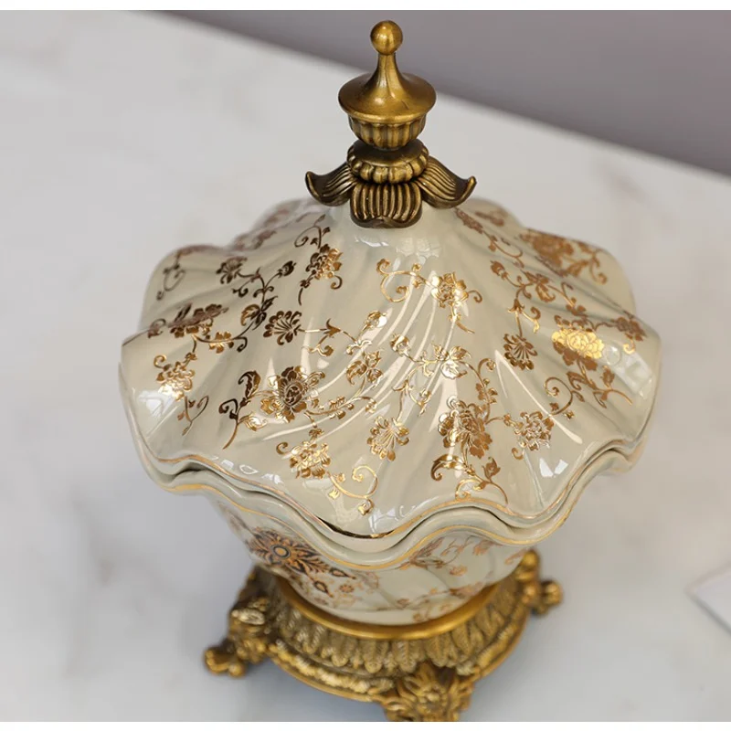 

Villa model room soft decoration, European-style American alloy ceramic storage tank, suitable for bedrooms and living rooms