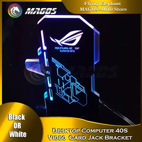 Fantasy GPU Bracket ARGB AURA SYNC Video Card Jack Bracket Vertical Installation For ASUS MSI AORUS Faith Black/White PC MOD
