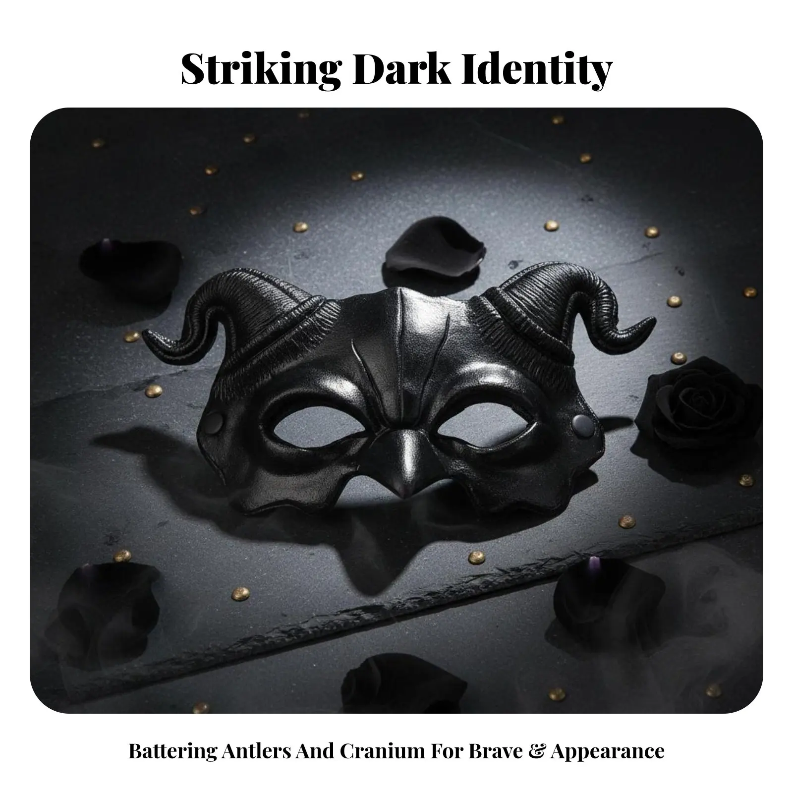 

Маска-накладка на лицо в стиле гранж с большими рогами, полностью закрывающая лицо, универсальная, с большими рожками монстра