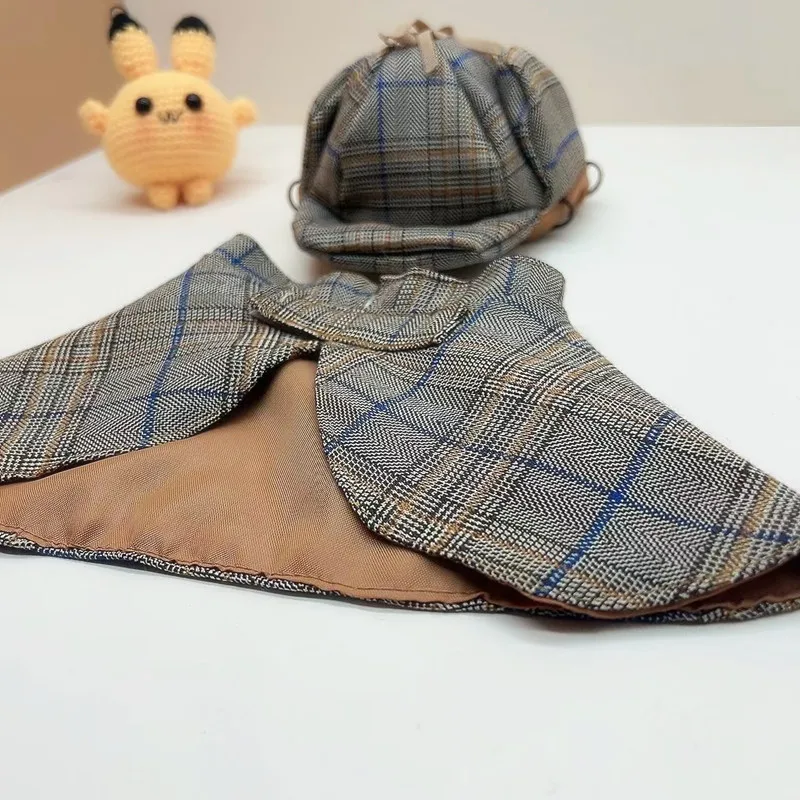 Pet Sherlock Holmes Costume – Detective Cloak & Hat Set for Cats & Dogs, Sleeveless Halloween Dress-Up Fun