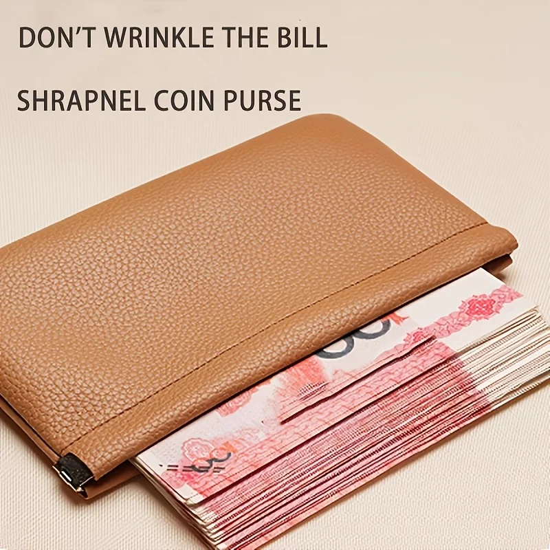 5pcs High Quality PU Wallet, Automatic Closure Vintage Storage Bag with Automatic Closure for Large Bills and Small Change.