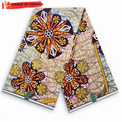 Grand Super 100% Cotton African Wax Fabric High Quality Wax Print Ankara Fabric For Sewing 6yards Women Fabric VLS3099