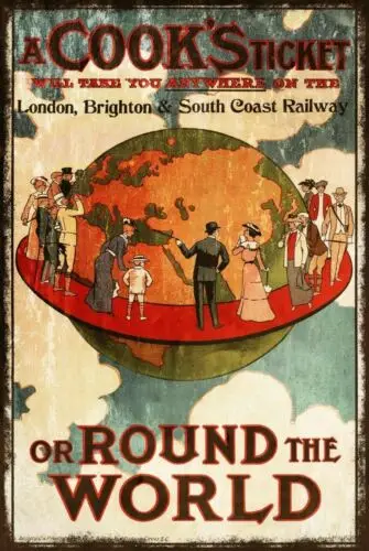 South Railway Cooks Ticket Advert Aged Look poster Retro Style Metal Sign sign