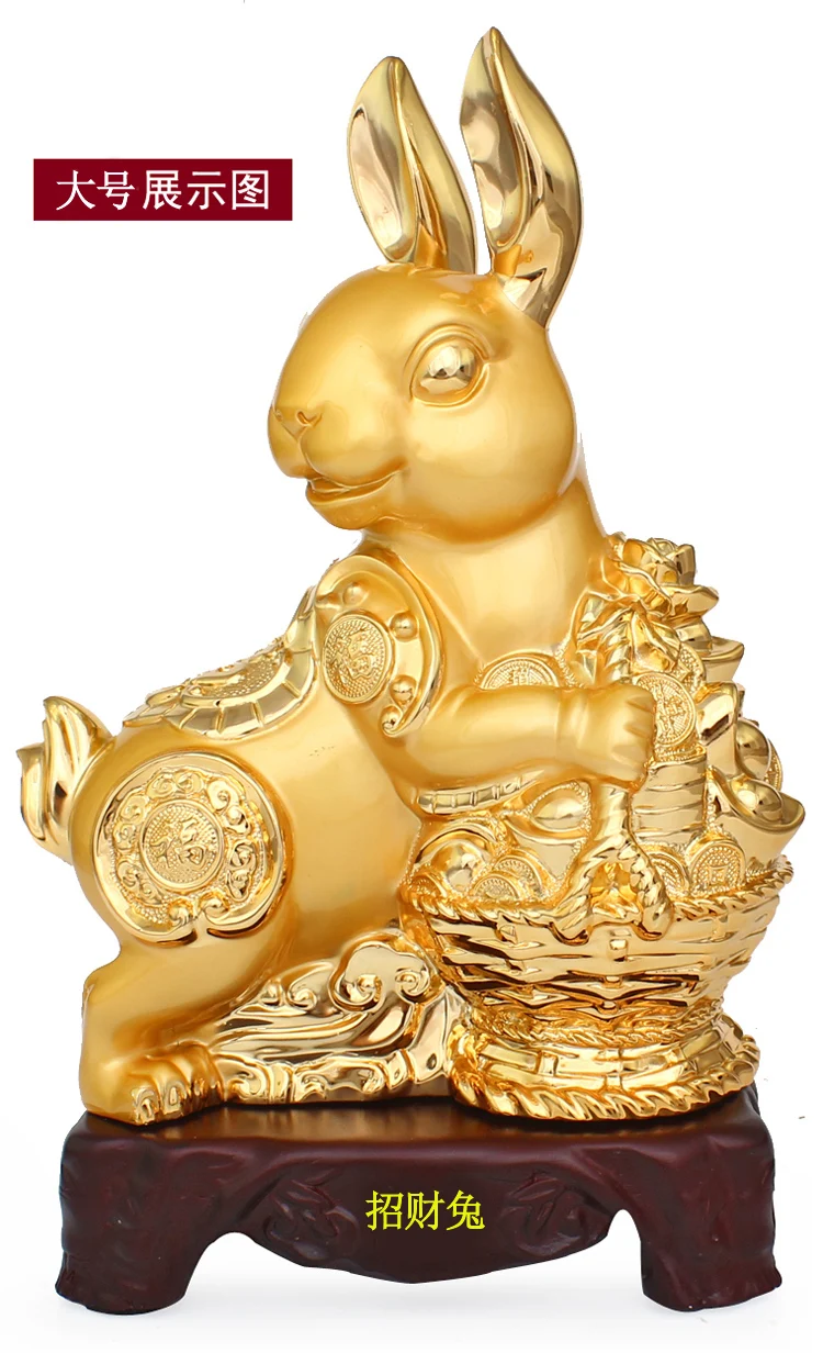 

Crafts attract wealth Golden rabbit Handicraft ornaments Zodiac rabbit creativity Jewelry Wedding Gift