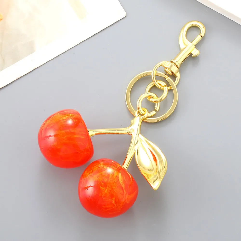 

Bag Decoration Delicious Red Cherry Keychain Trinket Anti-Lost Cherry Charm Handbag Pendant Y2K Ins