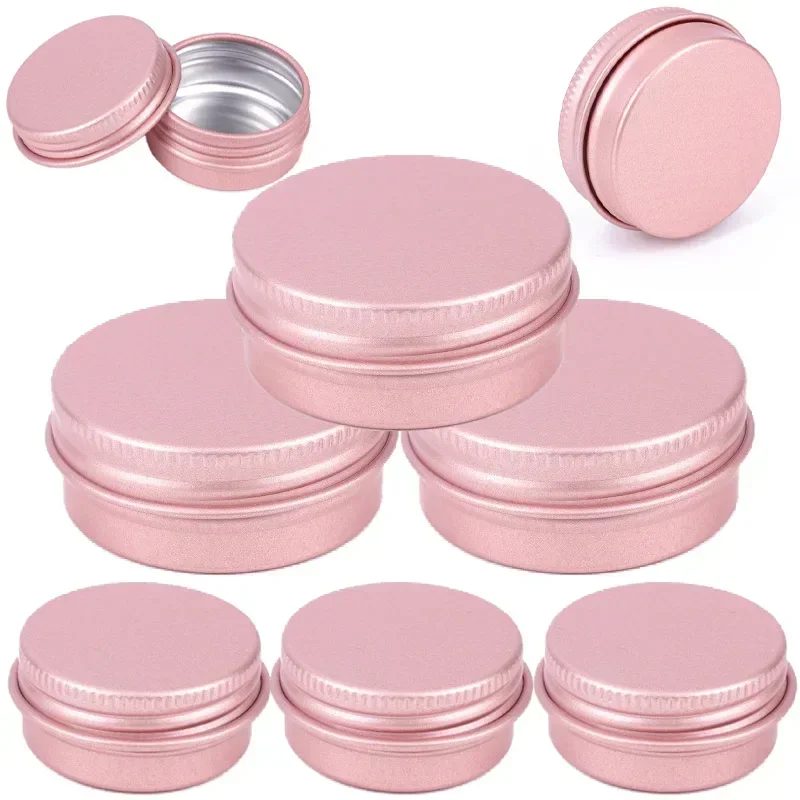 

10pcs 5g 10g 15g 20g 30g Empty Metal Aluminum Tins Cans Rosegold Round Candle Jar Cosmetic Face Eye Cream Lip Balm Container