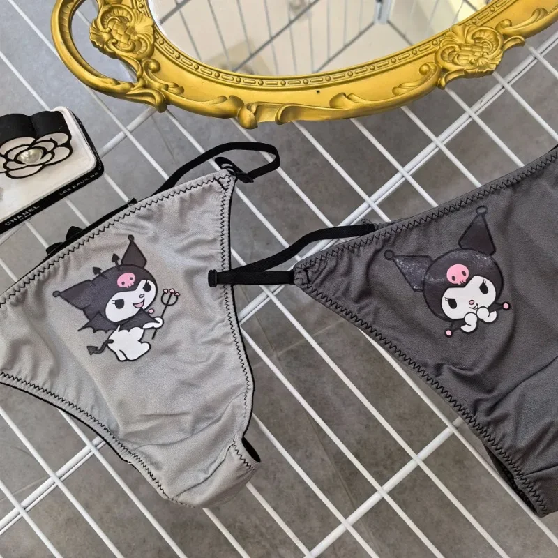 Sanurgente Kuromi-Culotte en coton G-String Kawaii pour femme, sous-vêtement sexy, caleçon en T, taille réglable, cadeau string