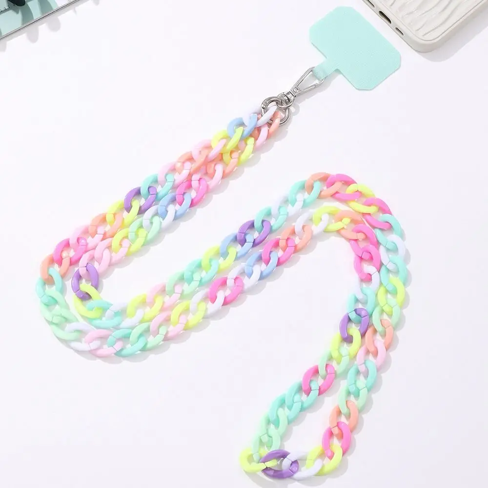 Luxury 120CM Acrylic Phone Lanyard Keychain Colorful Anti-lost Rope Phone Chain Straps Phone Accessories