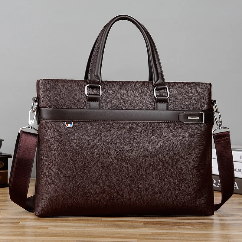 

Business Black Men's Briefcase Bag Soft Leather Handbag Luxury Shoulder Messenger Bag Casual Man Laptop Tote Bag