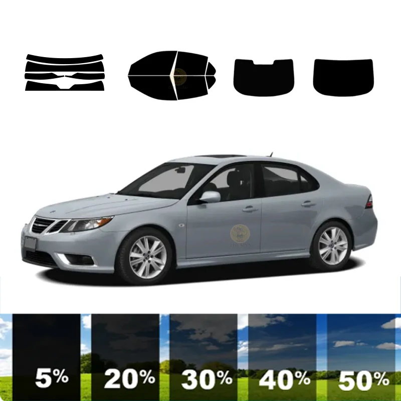 

Предварительно вырезанная съемная тонировочная пленка для окон для автомобиля, 100% УФР, 5%-35%VLT, теплоизоляция, карбон ﻿ Для SAAB 9-3 4 DR SEDAN 1999-2010 гг.