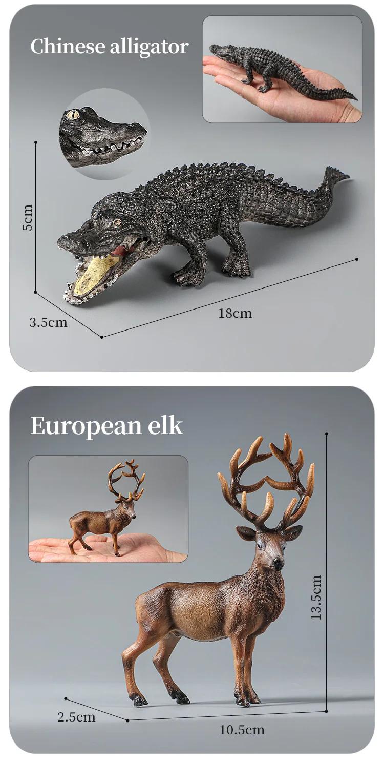 Montessori Wildtiere Modell Spielzeug Set – Löwe Elefant Antilope Actionfiguren Miniatur Zoo Figuren Pädagogisches Geschenk für Kinder – Detail 7