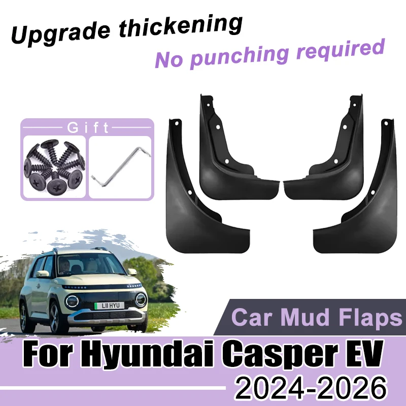 

Car Fender for Hyundai Casper EV 2024~2026 Inster AX1 EV Front Rear Wheel Mud Flap Splash Guard Mudguard Anti-splash Accessories