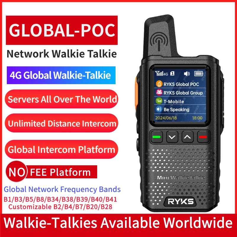 Talkie-walkie 4G 5000Km, 200 canaux, noms personnalisés, lecture Audio, chargeur Global Ptt Type C, longue portée, Radio bidirectionnelle