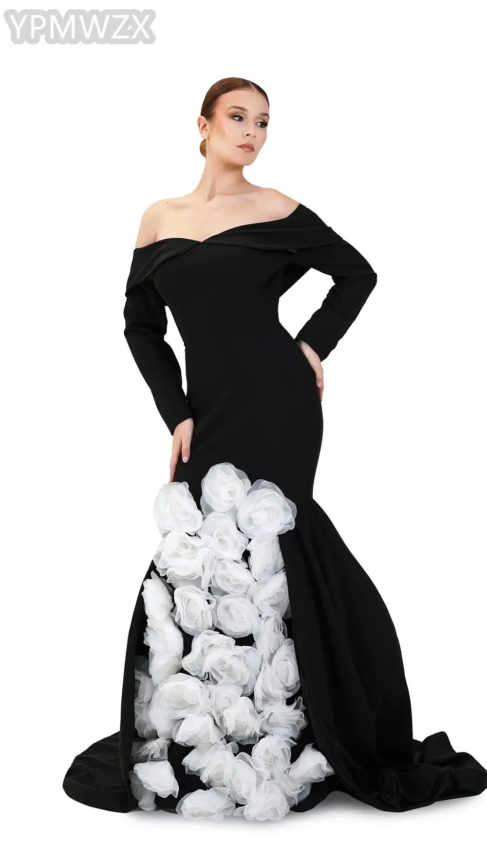 Customized YPMWZX Off-the-shoulder  A-line Floor length Skirts Bespoke Occasion Dresses