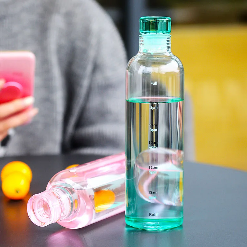 

500mL Water Bottle INS Style Transparent Tea Coffee Cup Leakproof Juice Bottle for Student Outdoor Water Bottles Girls Gifts