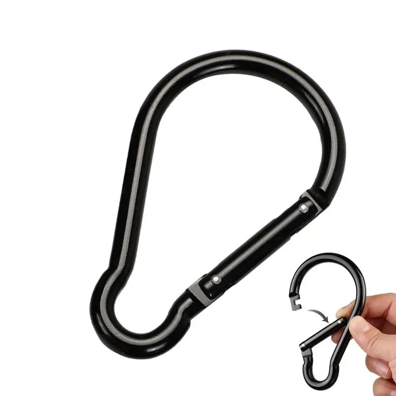 Black Carabiner Clip aluminum alloy mountain buckle Non-Locking Carabiner Belt Clip Camping connecting ring  Accessories