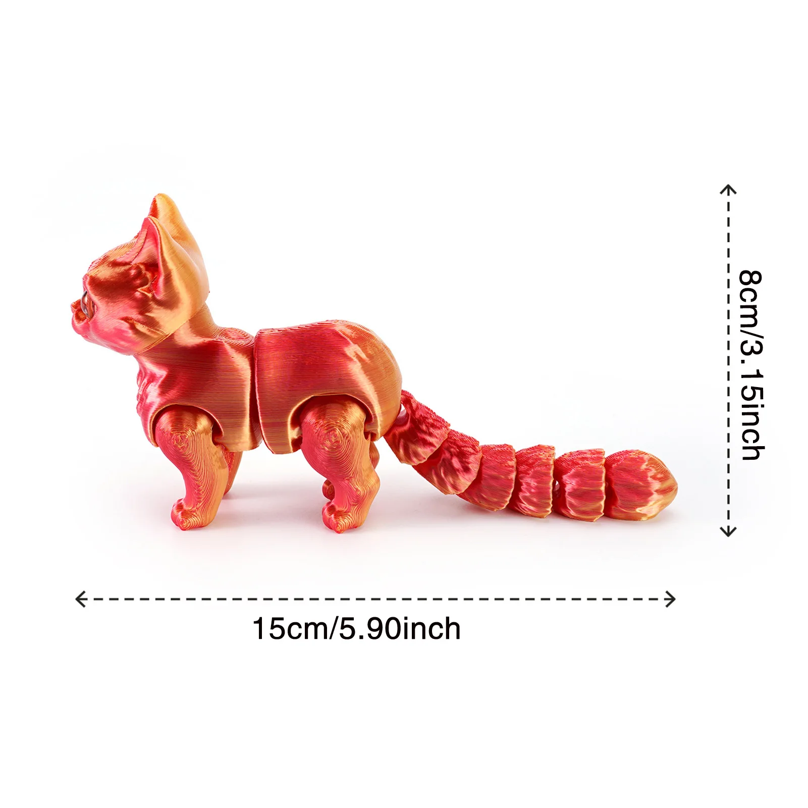 3D Printed Cute Cat Figurine Animals Model Toy Desktop Pet Articulated Cat Collectibles Toy for Home Office Tabletop Decoration view 5