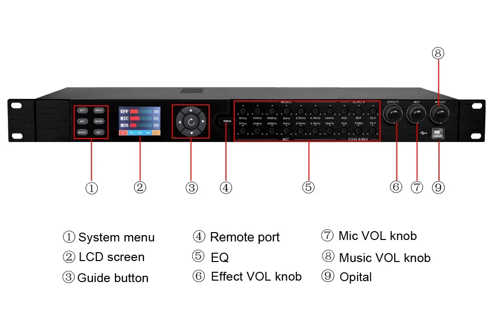 Voz Efeitos Processador Digital, Áudio Música Recording Studio Equipment, Qualidade Premium