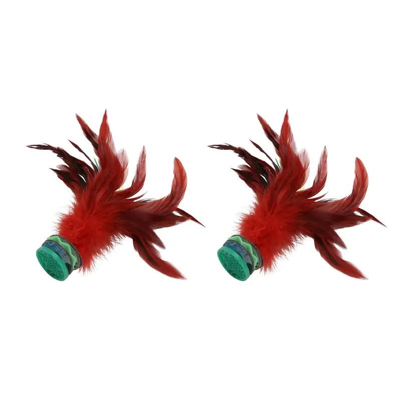 A99I-2Pcs Colorful Shuttlecock Colorful Feathers Shuttlecock Portable Foot Kick Handwheel Shuttlecock Fitness Entertainment