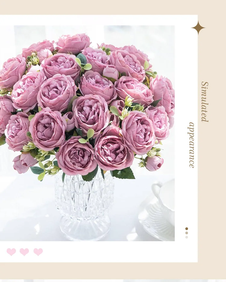 Künstliche Blumen Seidenrosen UV-Schutz für Draußen Hochzeit Party Brautsträuße Heim Garten Zimmer Hof Deko Günstige DIY Geschenkbox – Detail 12