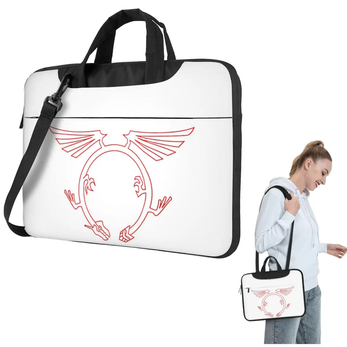 

Crimson Dragon Mark Crossbody Laptop Bag Case Computer Bag Resistant Protective Notebook Pouch for Macbook Pro