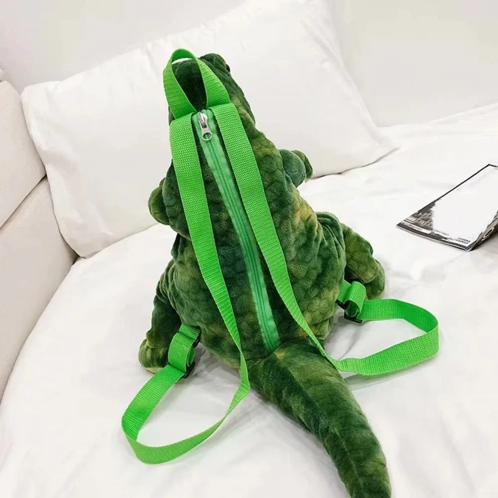

Creative Cartoon Dinosaur Backpack Simulation Dinosaur 3D Dinosaur Zipper Closure Large Capacity Animal Dinosaur Bag