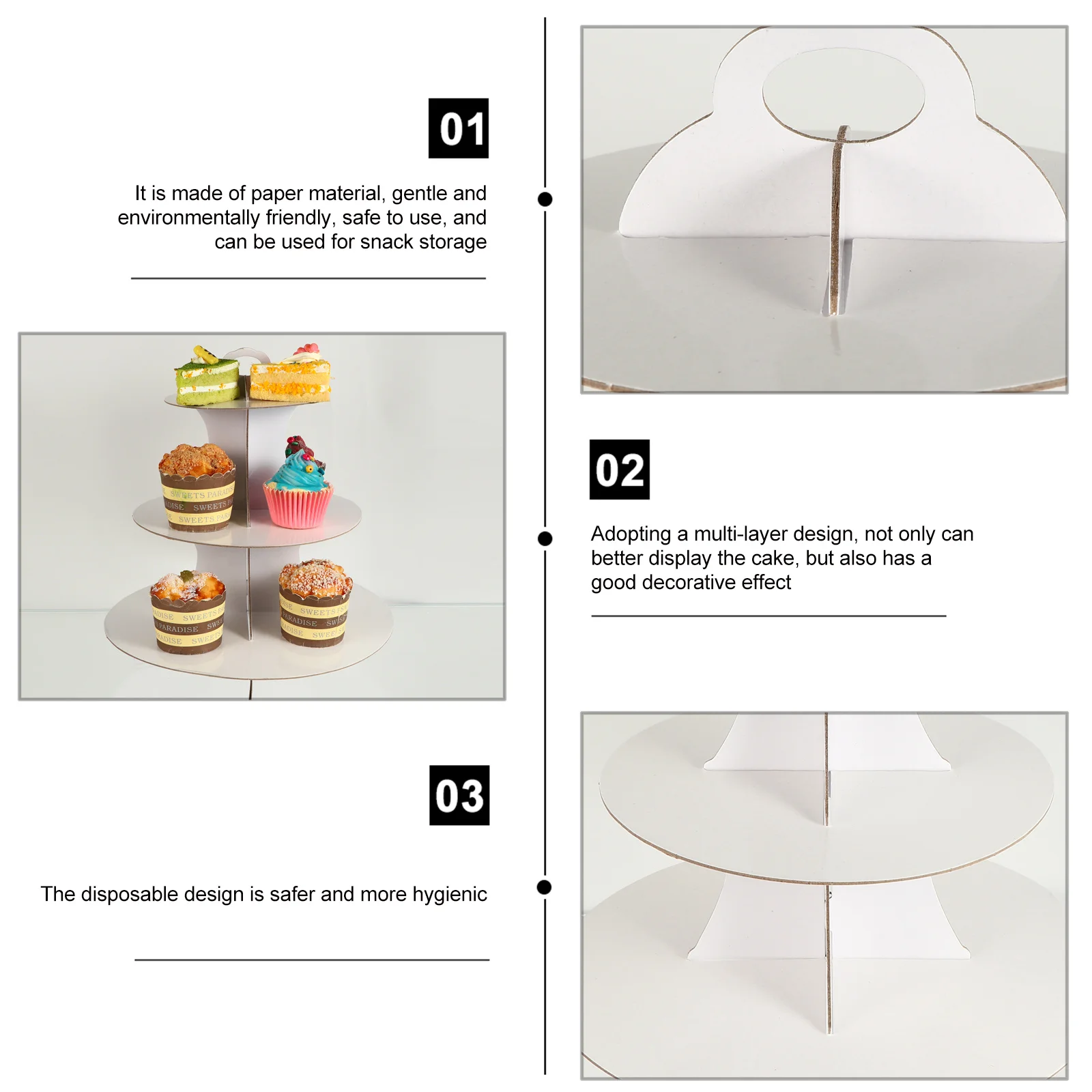 

2Pcs Multi-Layer Paper Cake Display and Gentle for Snacks Desserts and Fruits Cake Display Stand Fruits Rack