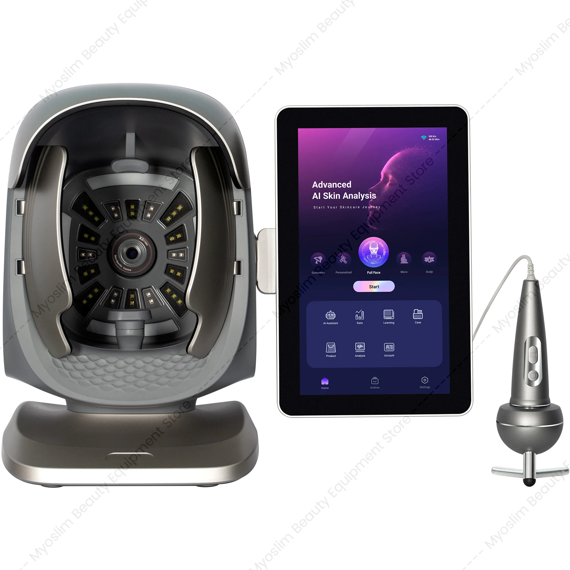 Ai Skin And Scalp Analyzer Machine High Precision Facial Skin Detector Supports Sunscreen Efficacy Test And Professional