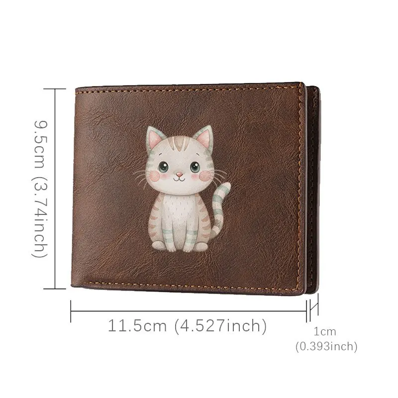 Portafoglio in pelle PU dal design simpatico gatto Portafoglio compatto alla moda minimalista per uomo e donna Leggero e durevole per l'uso quotidiano