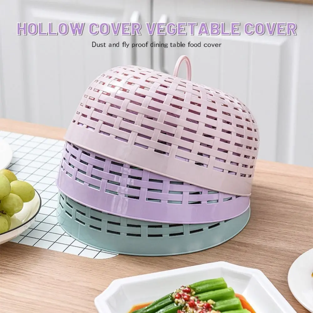 Dining Table Anti Mosquito Fly Food Cover Kitchen Accessories Dustproof Vegetable Cover Plastic Round Mesh Cage Home Kitchen