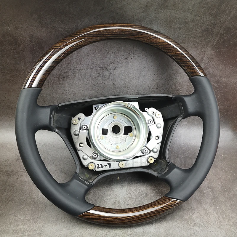 For Mercedes-Benz R129 R170 W124 W140 W202 W208 W210 Wood Steering Wheel Flat Bottom