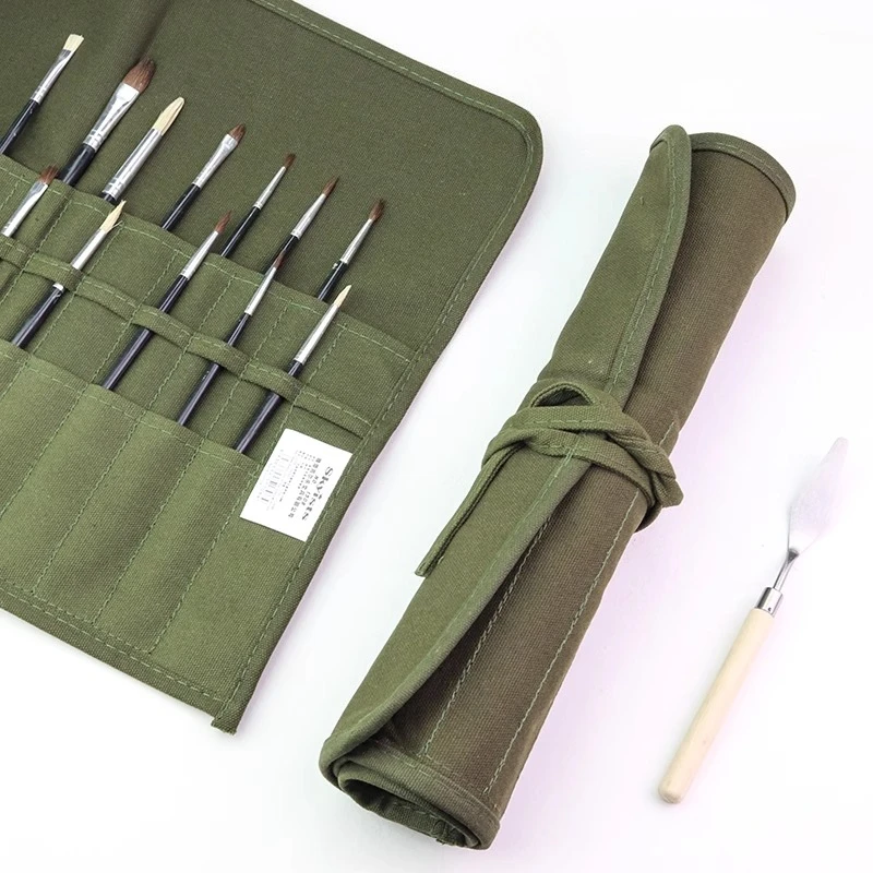 

22 Holes Portable Painting Brushes Storage Bag Roll Up Pencil Case Watercolour Storage Bag Artist Oil Paint Pen Bag