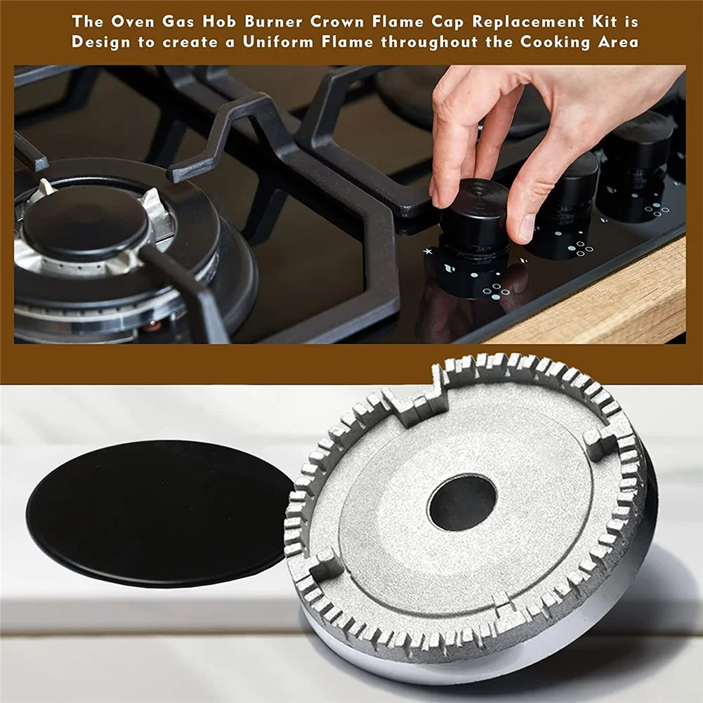 Gas Stove Burner Lid Set Materials Ensures Durability And Performance Uniform Heat Distribution Easy To Clean After Cooking