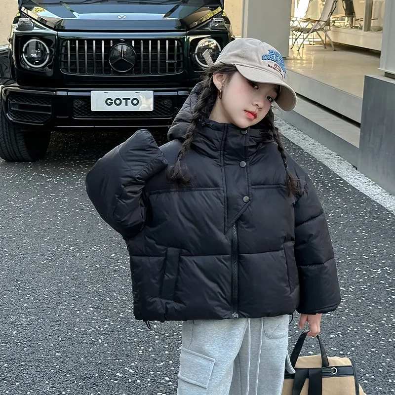 Girls Down Winter Short Coat Padded Jacket 2023 Winter New Childrens Children Korean Fashion Style Thickened Warm Down Girl Coat