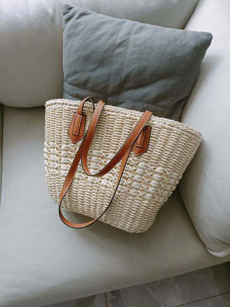 

Новинка 202, женская сумка Sle, тканая сумка из ротанга, большая корзина, мягкая корейская повседневная сумка Sle для молодых дам
