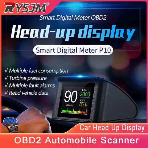 P10 On-board Computer Car Digital Computer Display Speed Fuel Consumption Temperature Gauge Meter OBD2 Automobile Scanner Displa