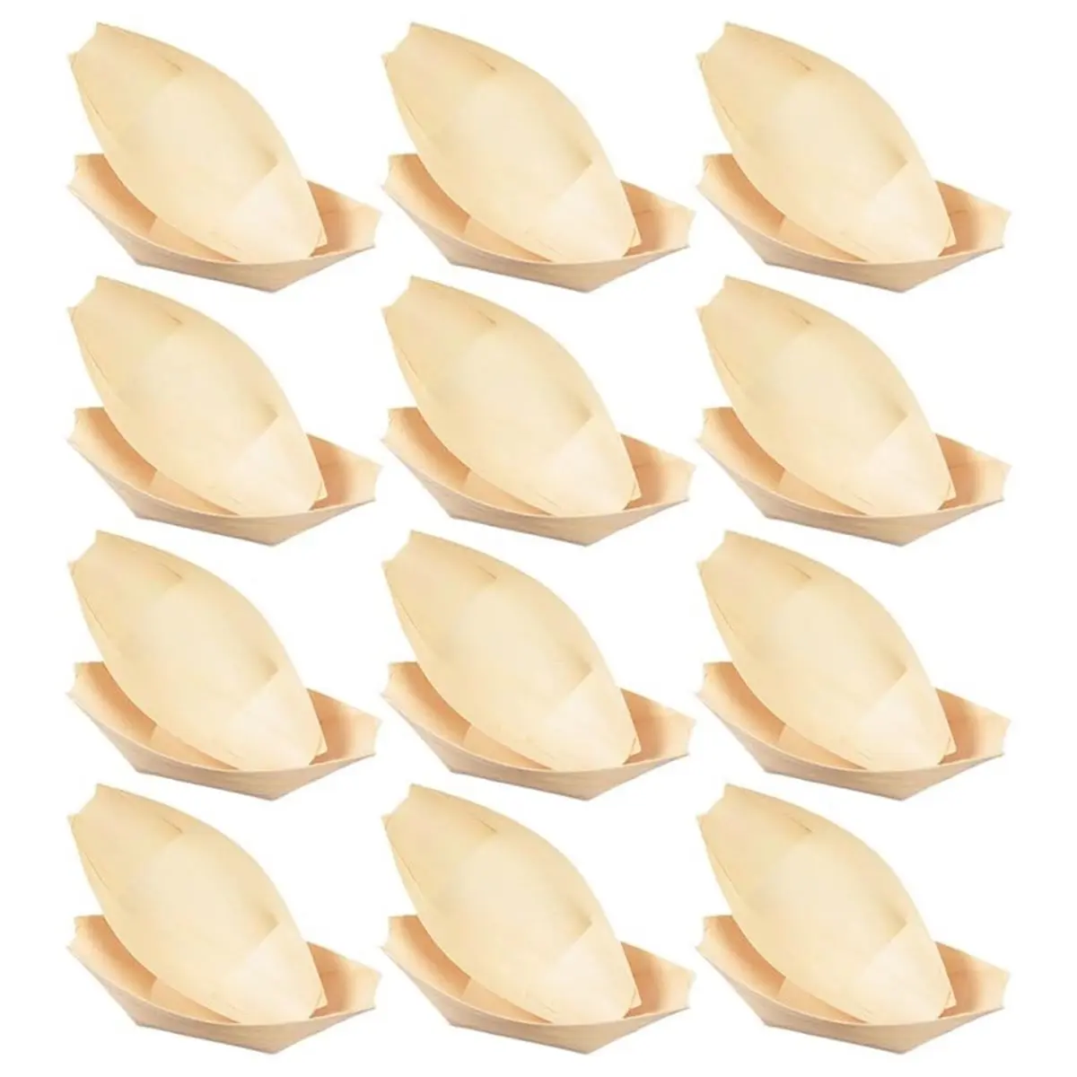 A45I Disposable Bamboo Sushi Boat Plates for Appetizer Wooden Sushi Tray Sashimi Plate Snack Dish for Home Party 150pcs