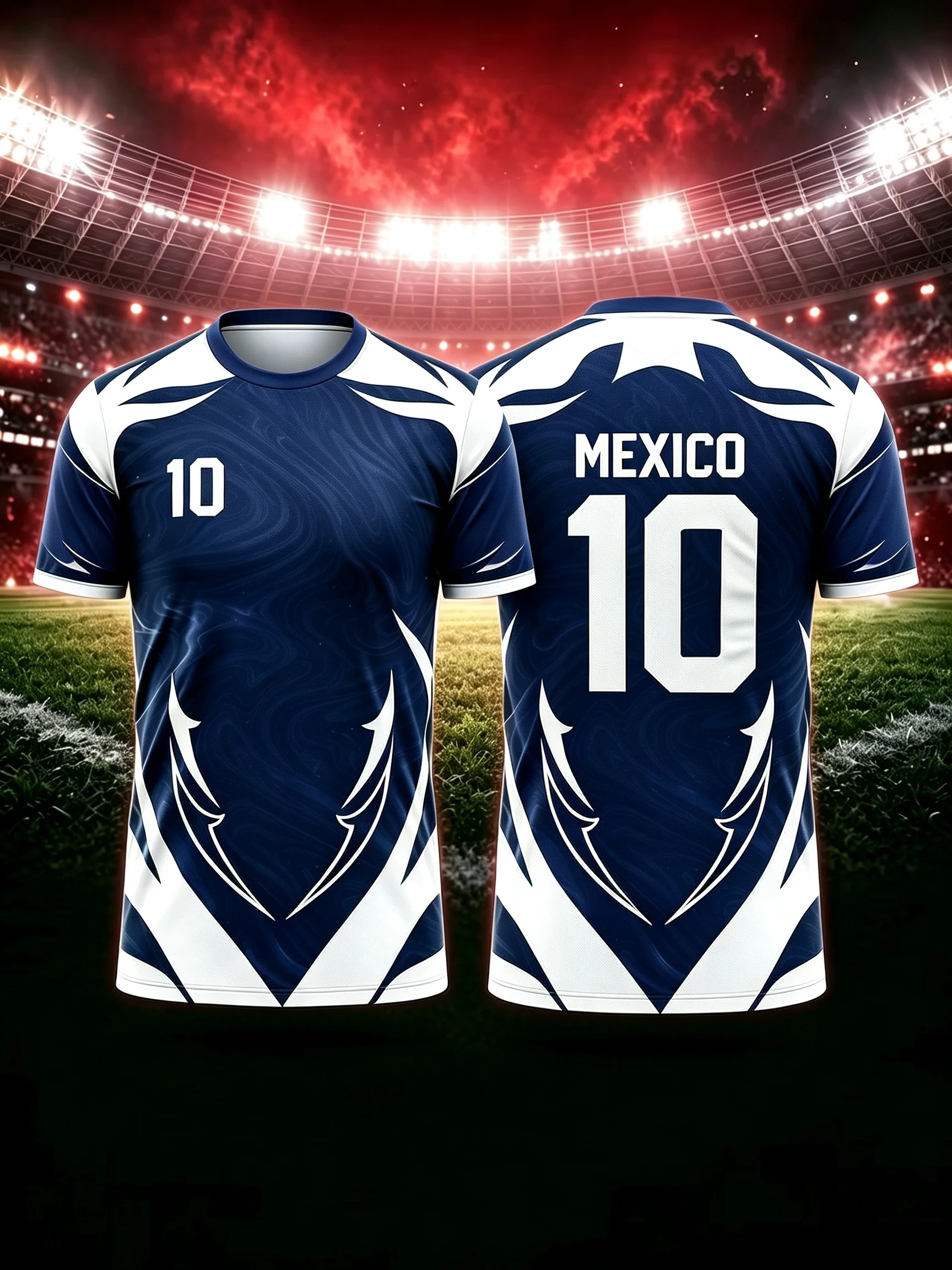Men's breathable polo shirt, Mexico team multi-colored geometric printed fan shirt