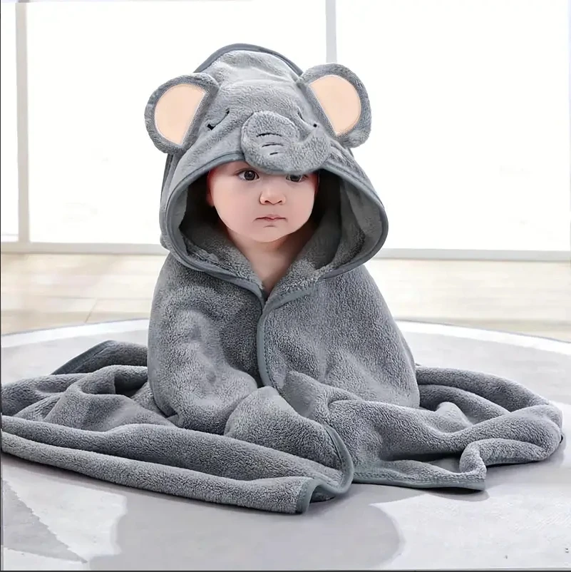 

1pc Super Soft Bath Towel Absorbent Cartoon Animal Infant/Children's Bathrobe Perfect For Swaddling Boys Girls Gift