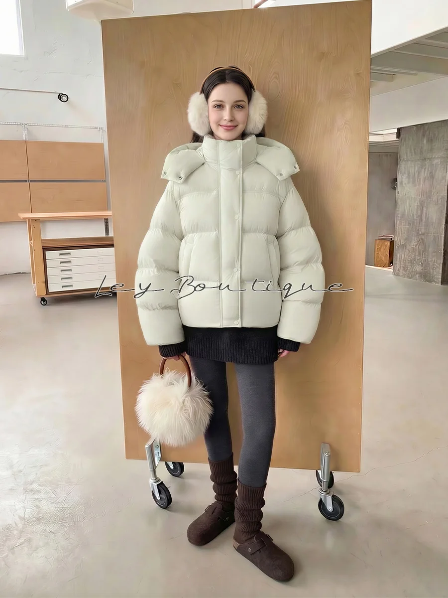 

Женское пуховое пальто средней длины с капюшоном, 90% белый гусиный пух, стеганое, теплое, утолщенное, на молнии, с длинными рукавами