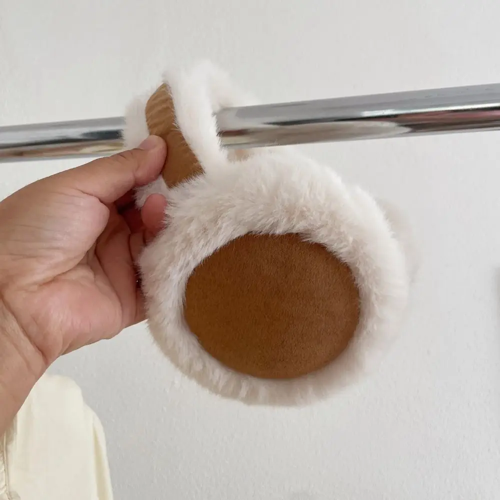 Bonito camurça de pelúcia earmuffs orelha boné dobrável inverno earmuffs aquecedores de orelha à prova de vento dobrável capa de orelha feminino