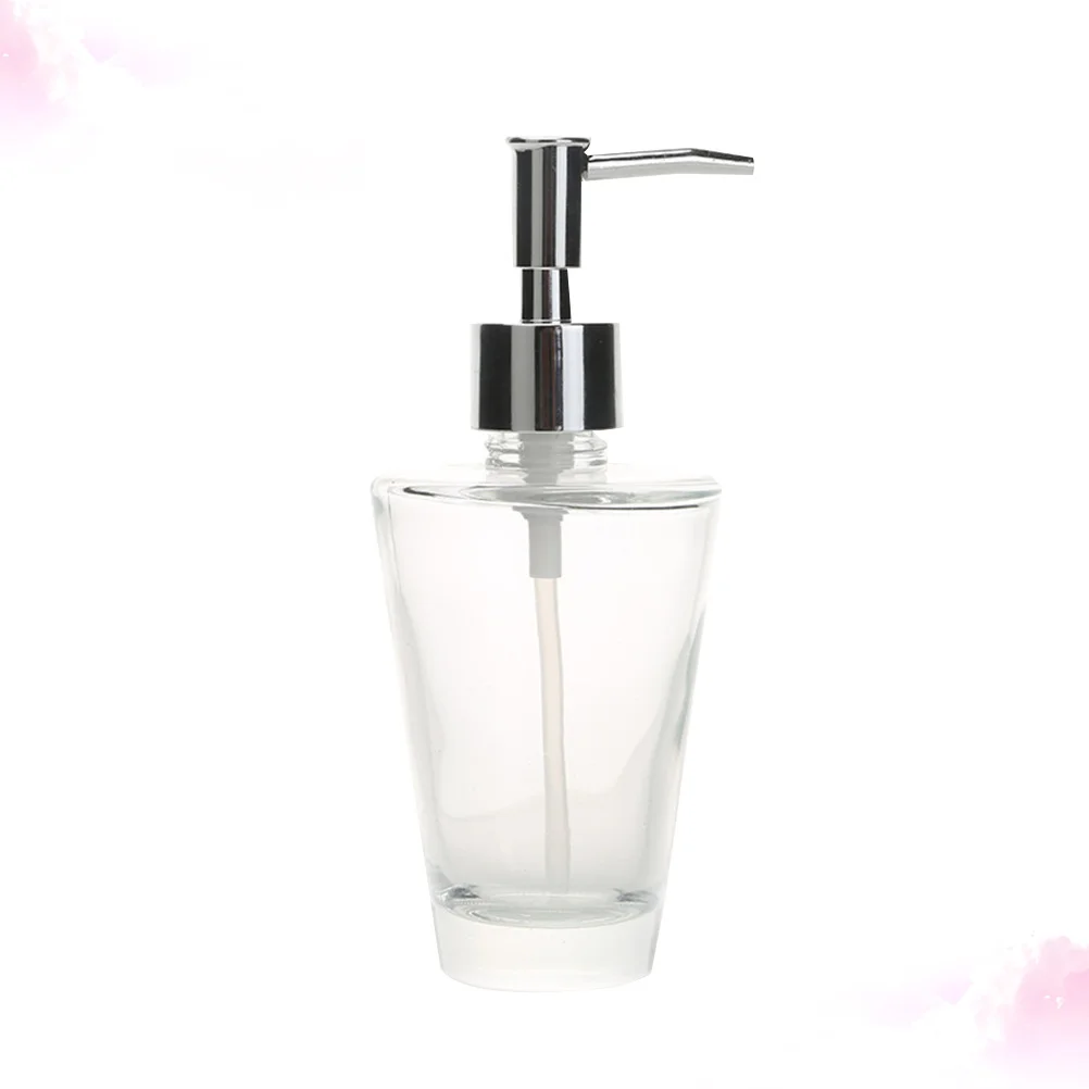 

210Ml Press Pump Empty Dispenser Bottle Refillable Shampoo Shower Gel Container Countertop European Style Soap Lotion Pump Glass